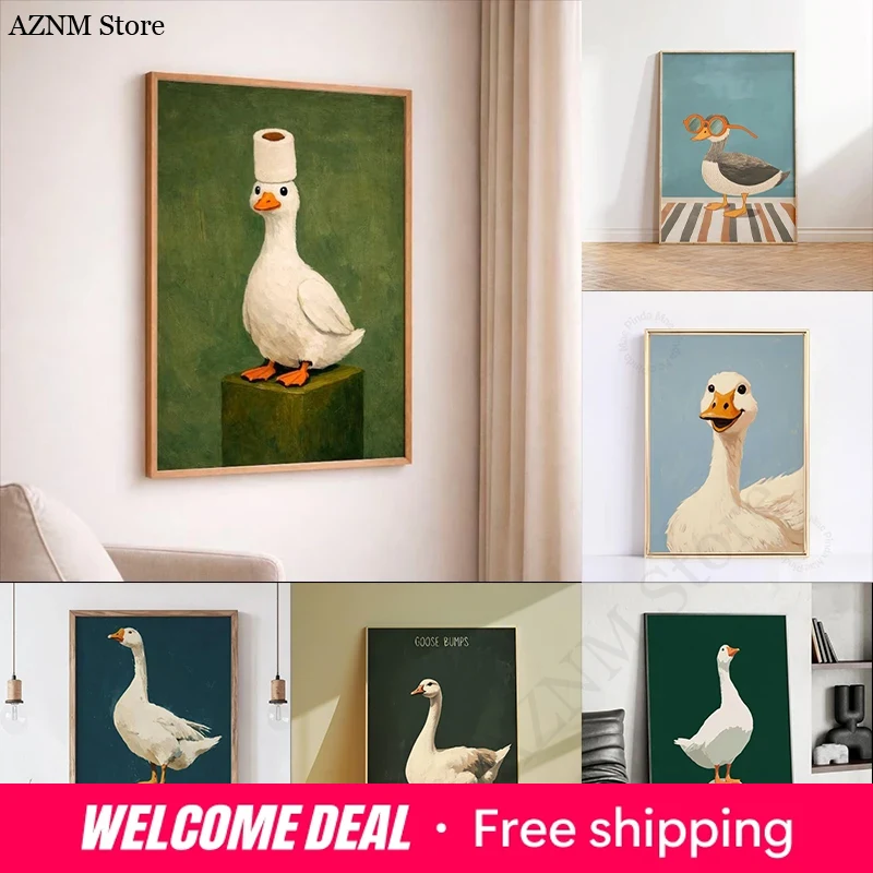 Home Bathroom Decor Ideas - 오리 거위 포스터, 재미있는 욕실 벽