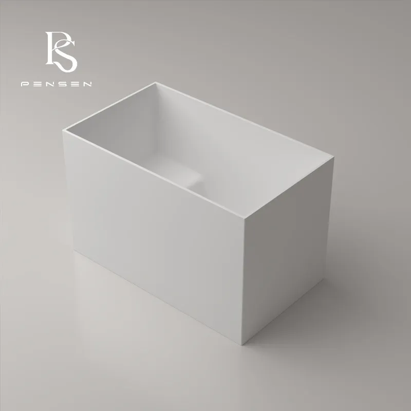 Home Bathroom Tub - 콤팩트 스퀘어 PMMA 스톤 딥 소크
