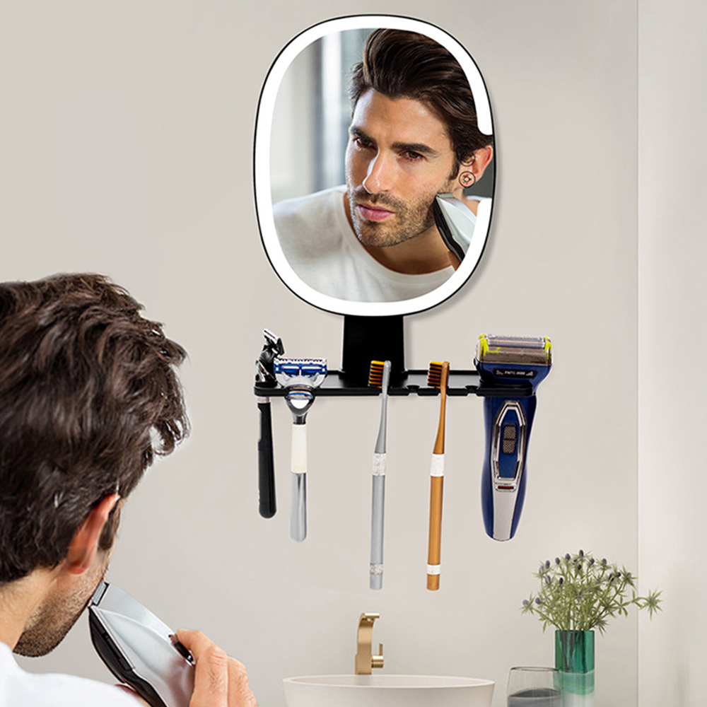 Shaving Mirror Suction - 면도기 홀더가 있는 안개 없는 LED