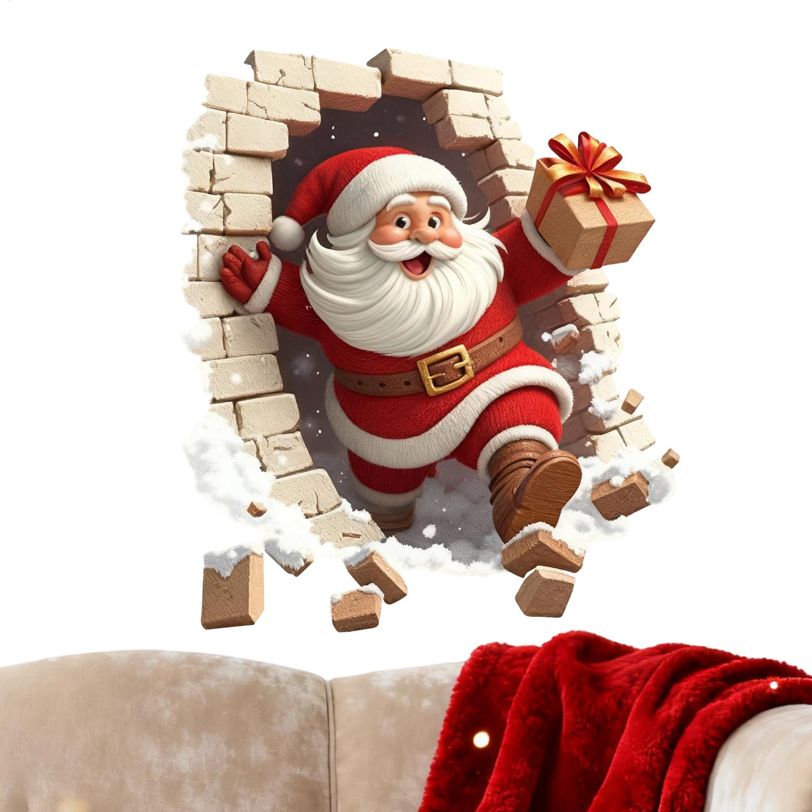 Home Bathroom Break - 산타 벽 스티커 산타 클로스 브릭