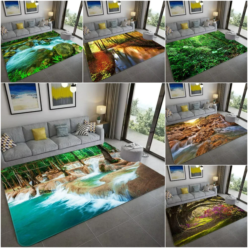 Home Bathroom Decor Ideas - 자연에서 영감을 받은 3D 풍경 카펫,