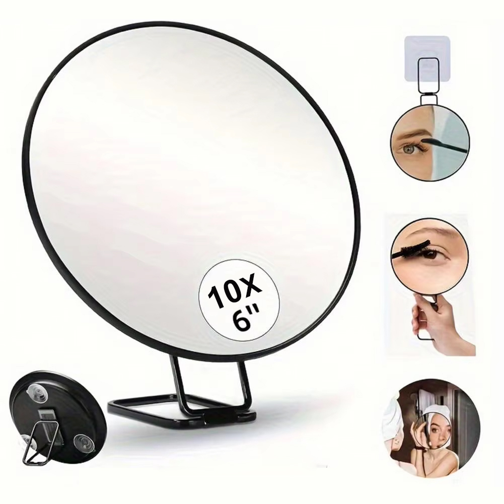 Shaving Mirror Suction - 휴대용 6인치 여행용 화장 거울 (10배