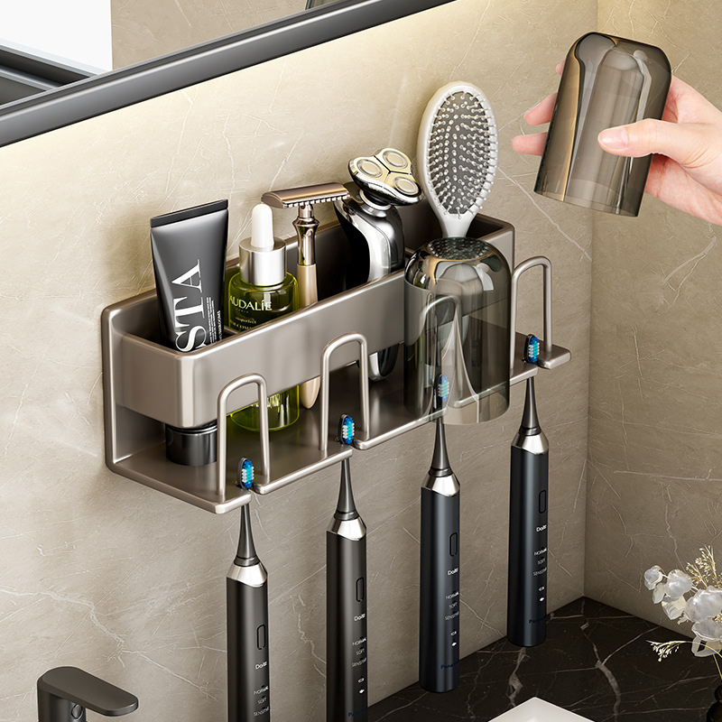 Tiny Home Bathroom Kit - 욕실 선반 벽걸이 칫솔컵 홀더 치약