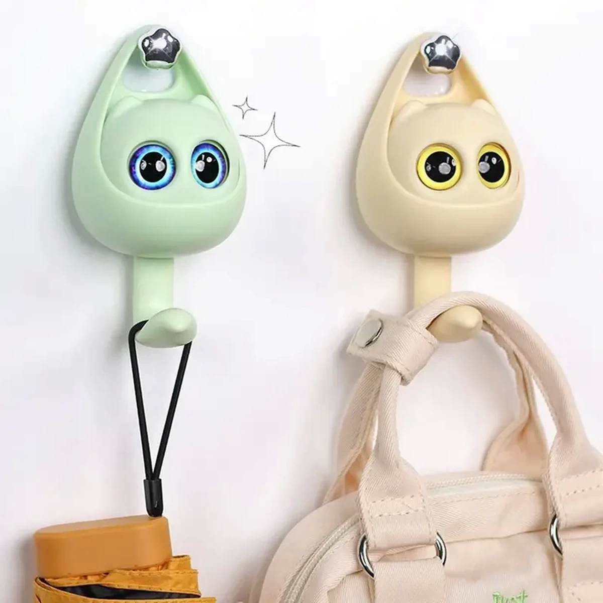 창의적인 만화 눈웃는 고양이 모양의 못 없는 자석식 욕 - Home Goods Bathroom Storage 리뷰 및 가격