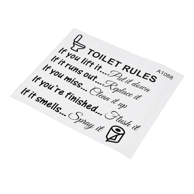 변기 규칙 욕실 탈부착 벽 스티커, 비닐 아트 데칼,  - Home Bathroom Rules 리뷰 및 가격