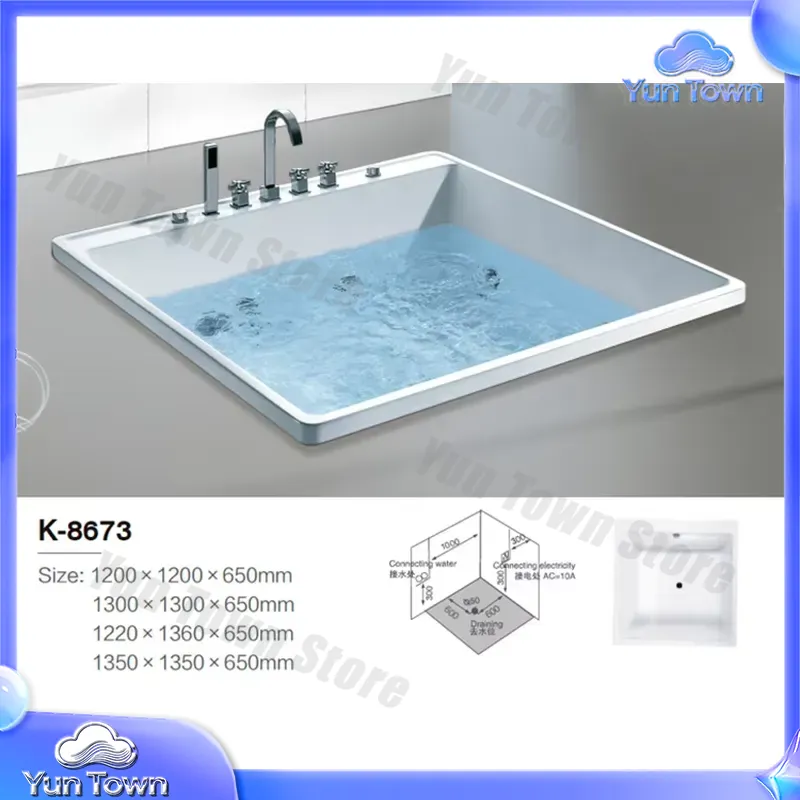 가정용 스파를 위한 LED 조명 내장 하이드로 마사지  - Home Bathroom Jacuzzi 리뷰 및 가격