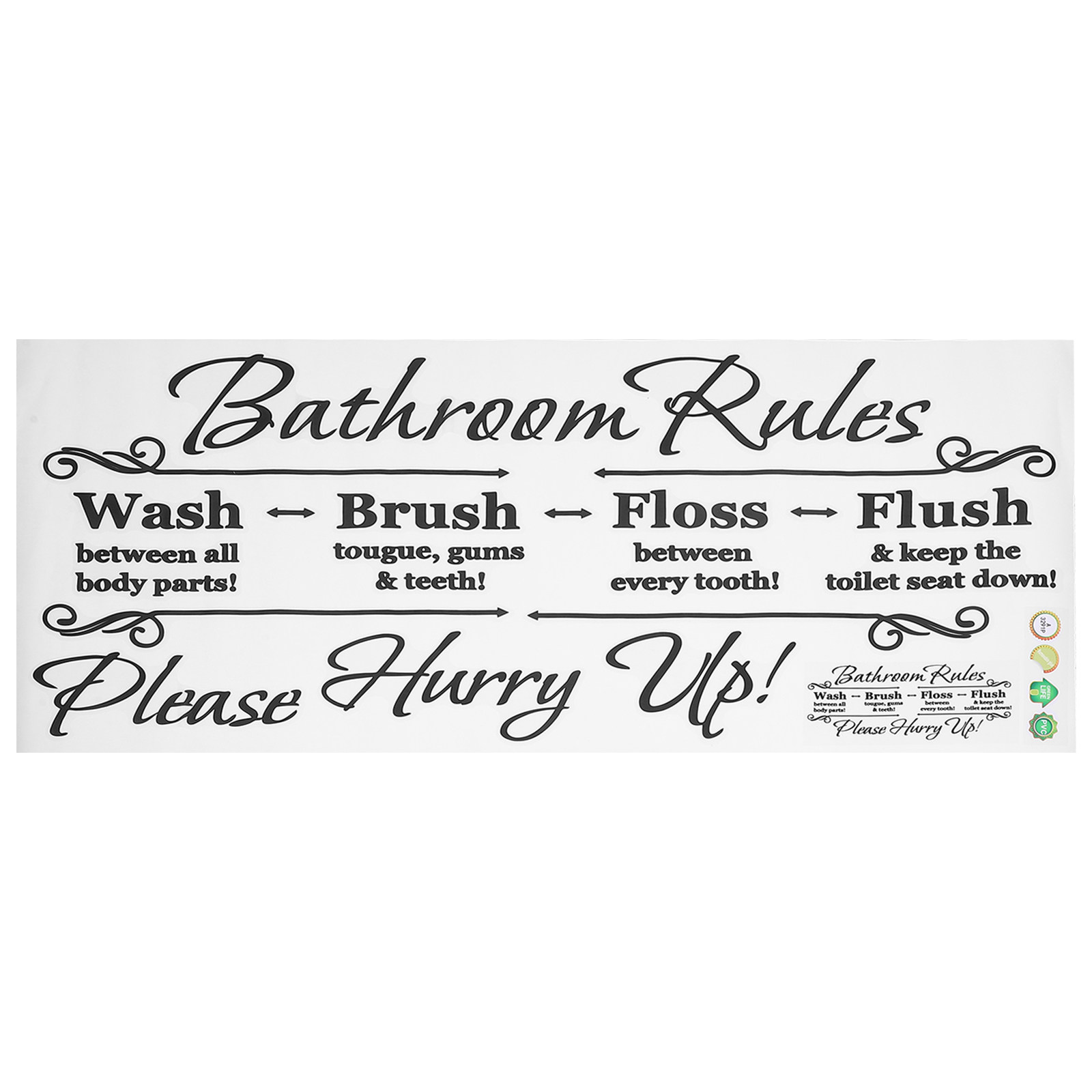욕실 규칙 벽 스티커 탈부착 가능한 자가 접착 PVC  - Home Bathroom Rules 리뷰 및 가격