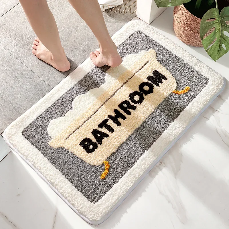 미끄럼 방지 부드러운 인조 양모 욕실 매트 빠른 건조  - Home Bathroom Tub 리뷰 및 가격