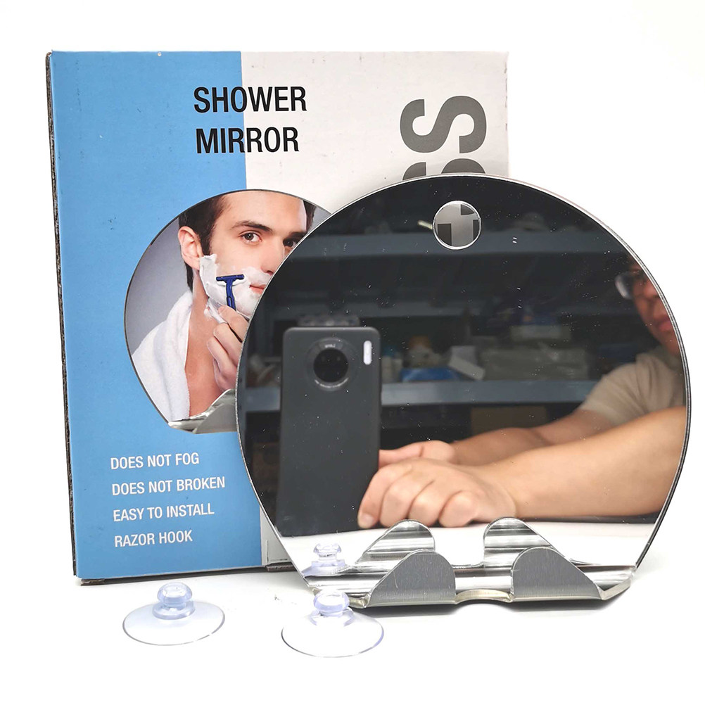 원형 실버 김서림 방지 욕실 거울, 깨지지 않는 휴대용 - Shaving Mirror Suction 리뷰 및 가격