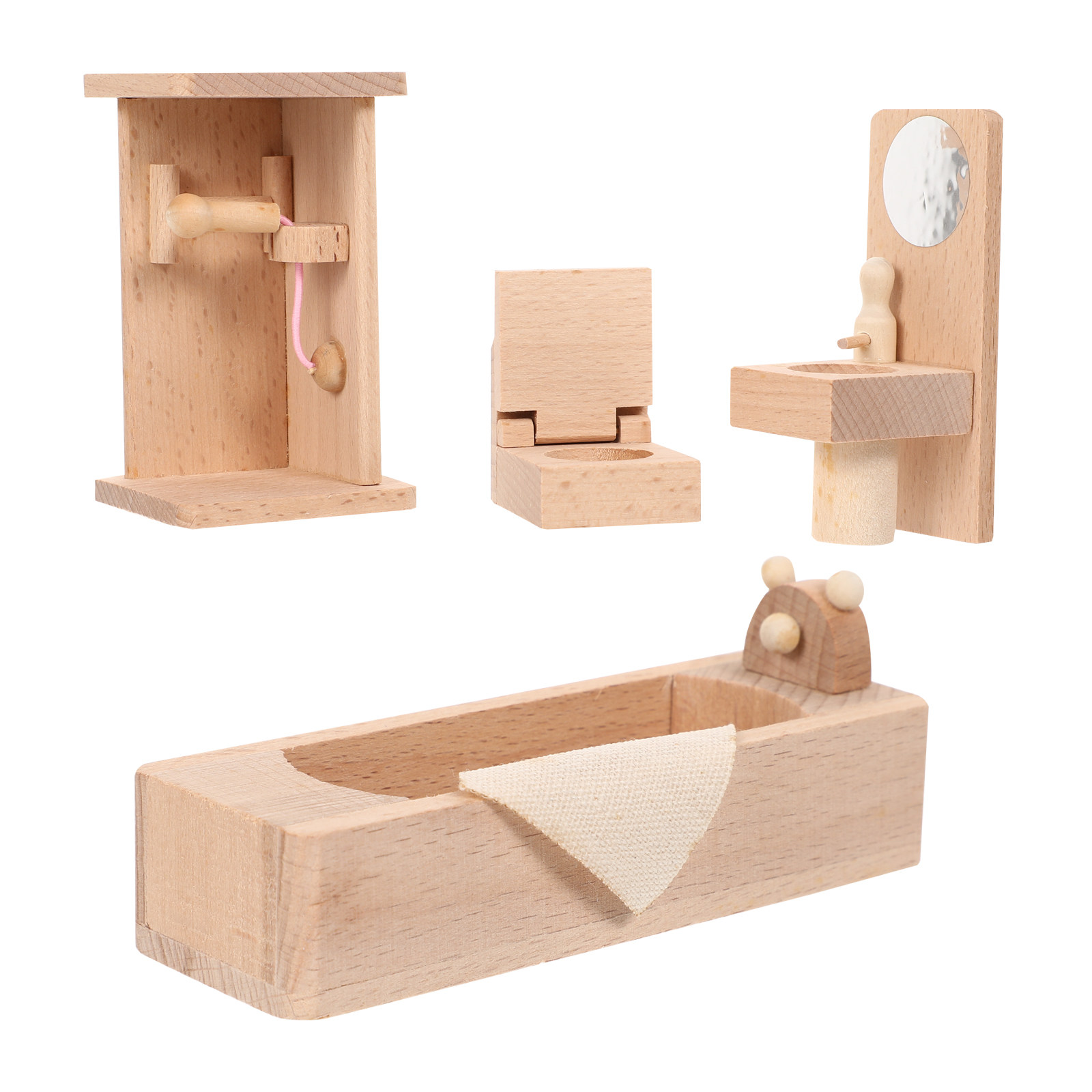 1세트 안전한 천연 나무 미니 욕실 가구 키트 미니 하 - Tiny Home Bathroom Kit 리뷰 및 가격