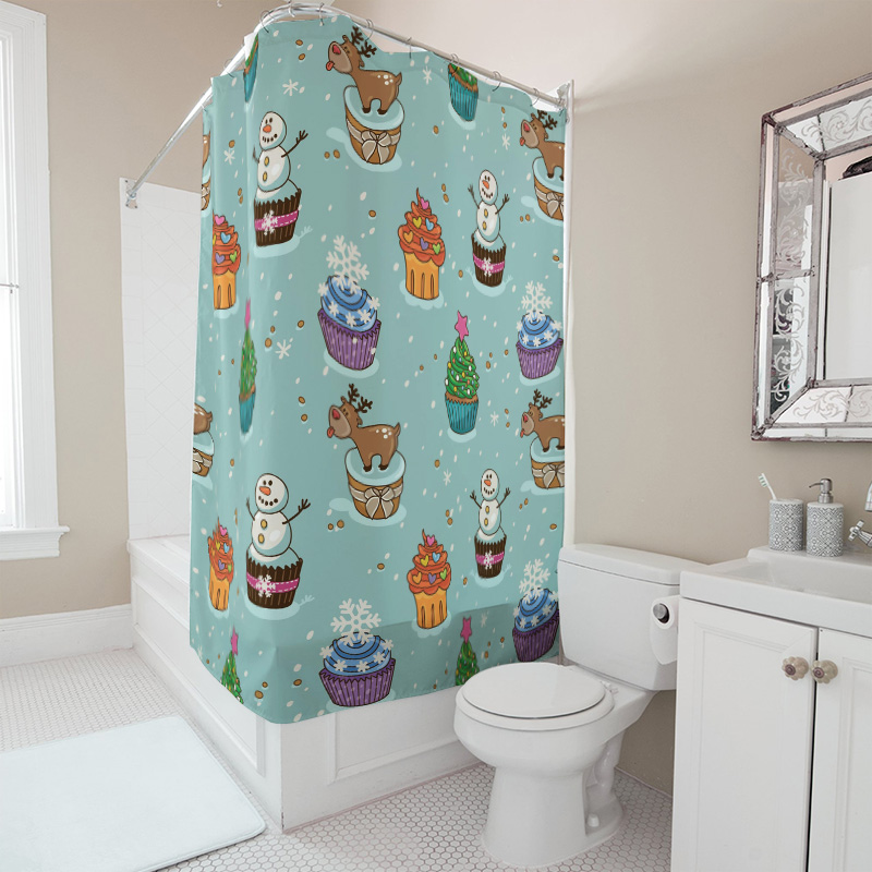 TU 매력적인 크리스마스 샤워 커튼 축제 휴일 장식 가 - Home Bathroom Decor Ideas 리뷰 및 가격