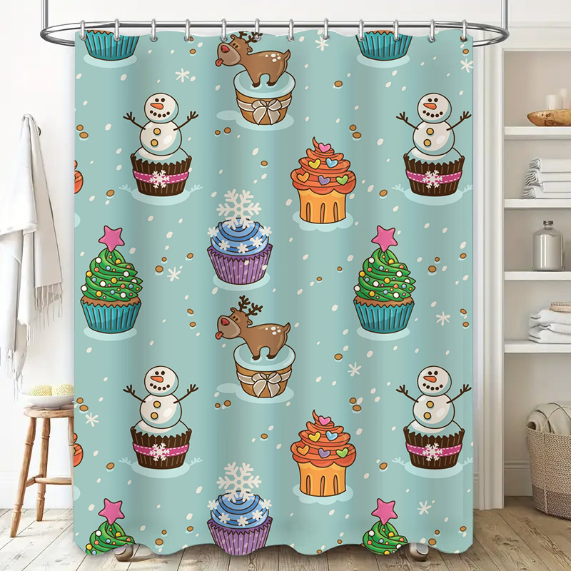 TU 매력적인 크리스마스 샤워 커튼 축제 휴일 장식 가 - Home Bathroom Decor Ideas 리뷰 및 가격