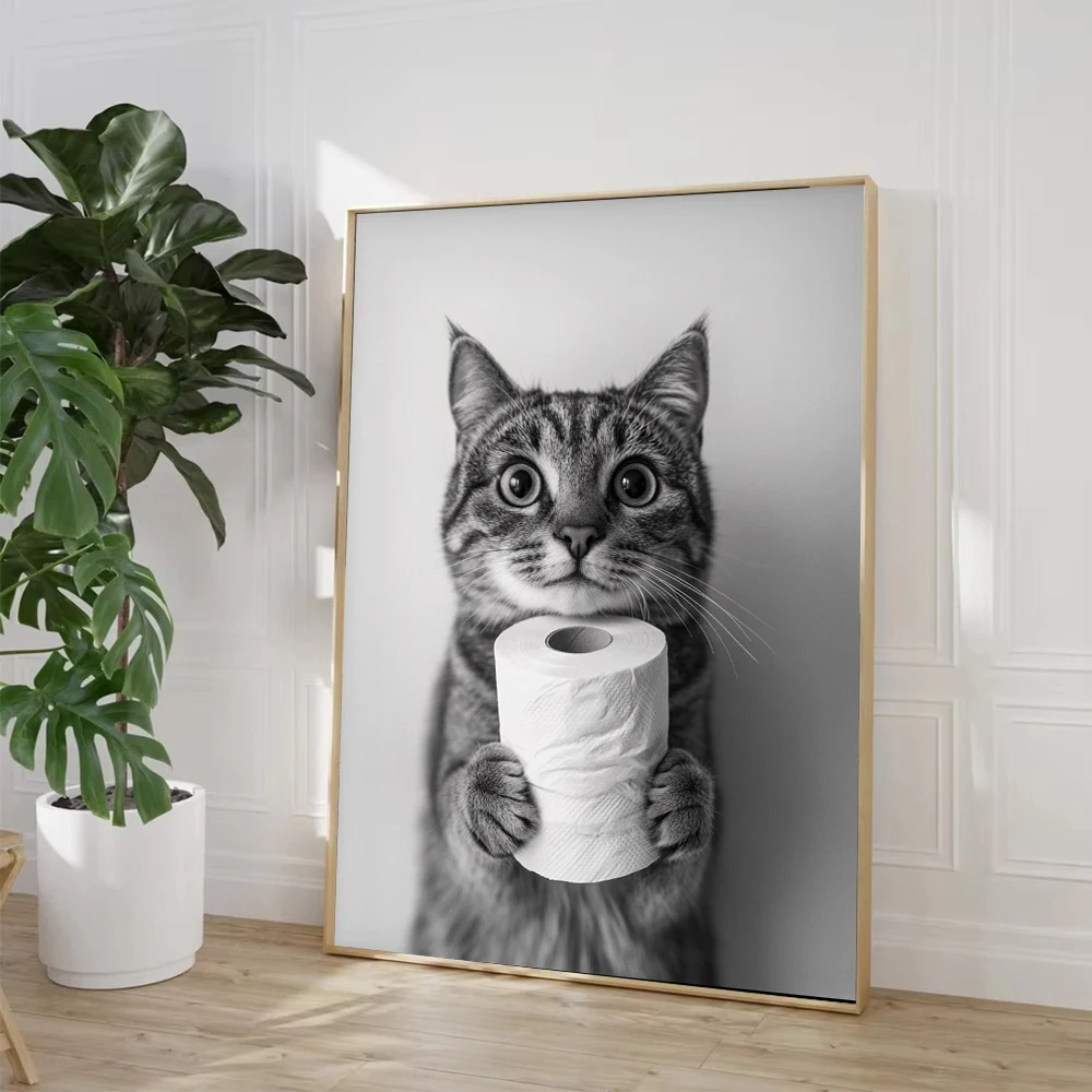 하이랜드 소, 수달, 고양이, 너구리, 화장지 포스터  - Home Design Bathroom 리뷰 및 가격