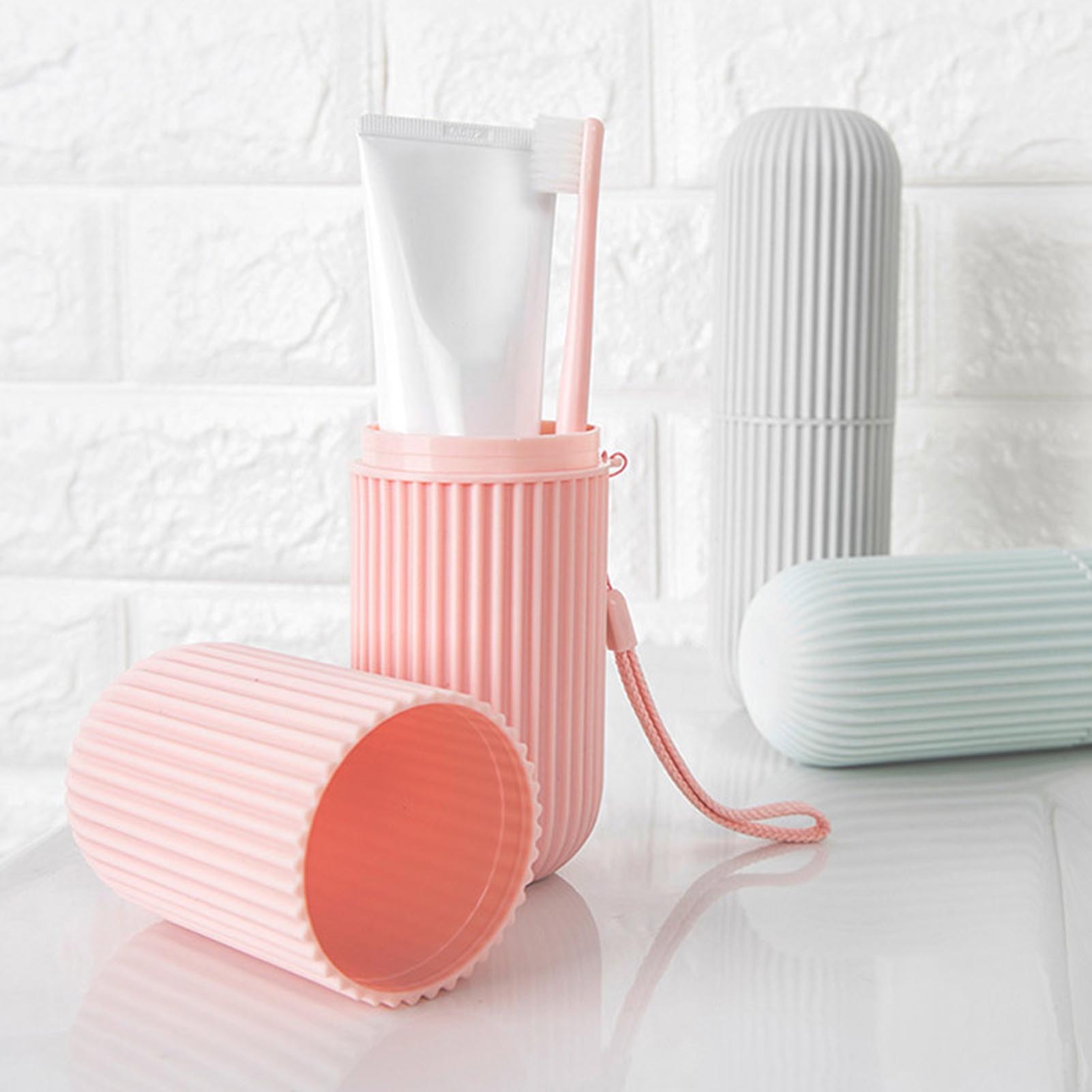 핑크 빈 여행 휴대용 칫솔 컵 욕실 치약 홀더 보관 케 - Home Goods Bathroom Storage 리뷰 및 가격