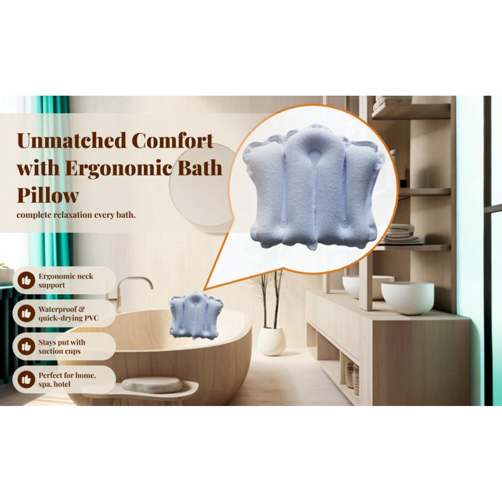 흡착판이 있는 풍선형 욕조 베개, 욕조용 부드러운 목욕 - Home Bathroom Tub 리뷰 및 가격