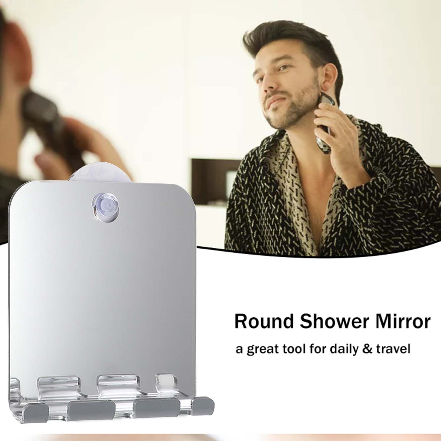 깨지지 않는 안개 없는 여행 거울, 면도기 후크 흡입  - Shaving Mirror Suction 리뷰 및 가격