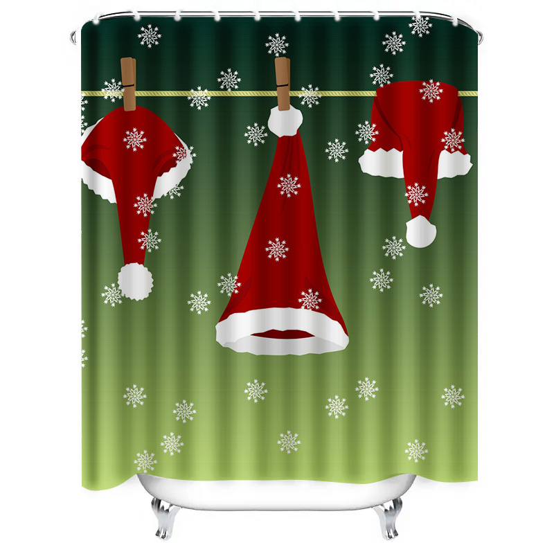 TU 축제 크리스마스 샤워 커튼 레드 산타 클로스 휴일 - Home Bathroom Decor Ideas 리뷰 및 가격