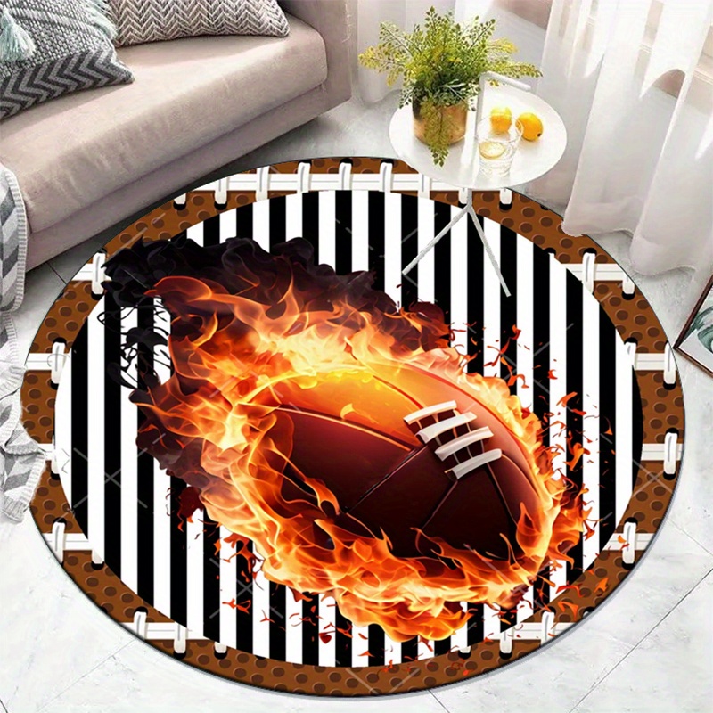 거실용 축구 테마 라운드 러그, 스포츠 팬 장식, 축구 - Home Bathroom Decor Ideas 리뷰 및 가격