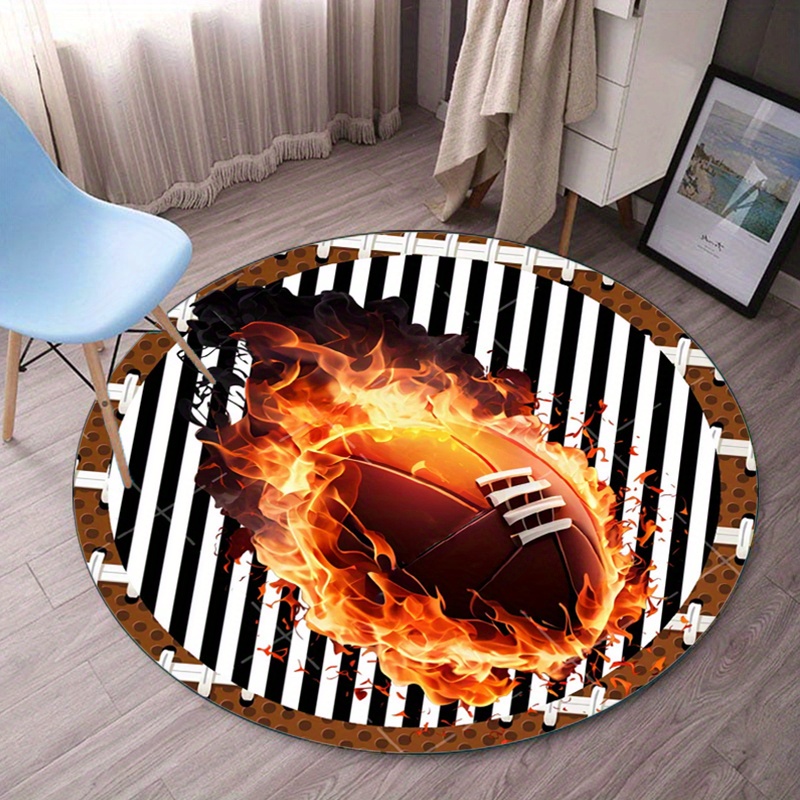 거실용 축구 테마 라운드 러그, 스포츠 팬 장식, 축구 - Home Bathroom Decor Ideas 리뷰 및 가격