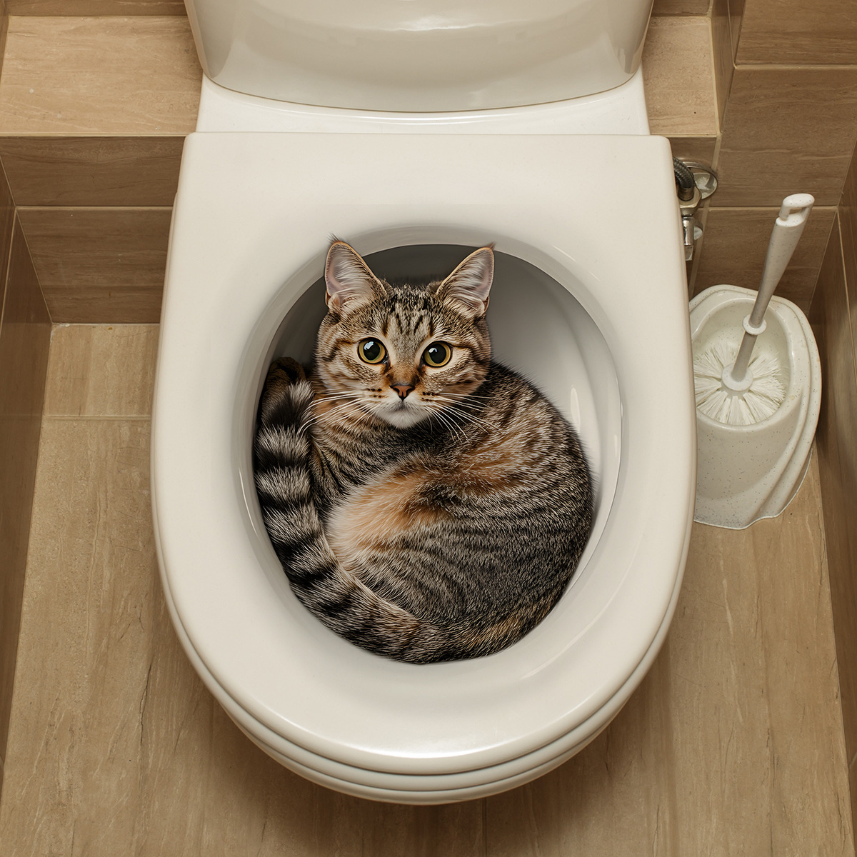 3D 재미 있은 고양이 화장실 스티커 욕실 화장실 커버 - Tiny Home Bathroom Kit 리뷰 및 가격