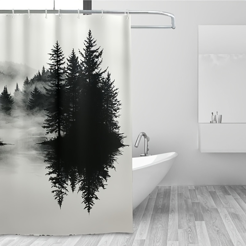 미스티 포레스트 우드랜드 샤워 커튼 자연 프린트 욕실  - Home Bathroom Decor Ideas 리뷰 및 가격